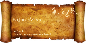 Hajas Éva névjegykártya