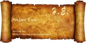 Hajas Éva névjegykártya